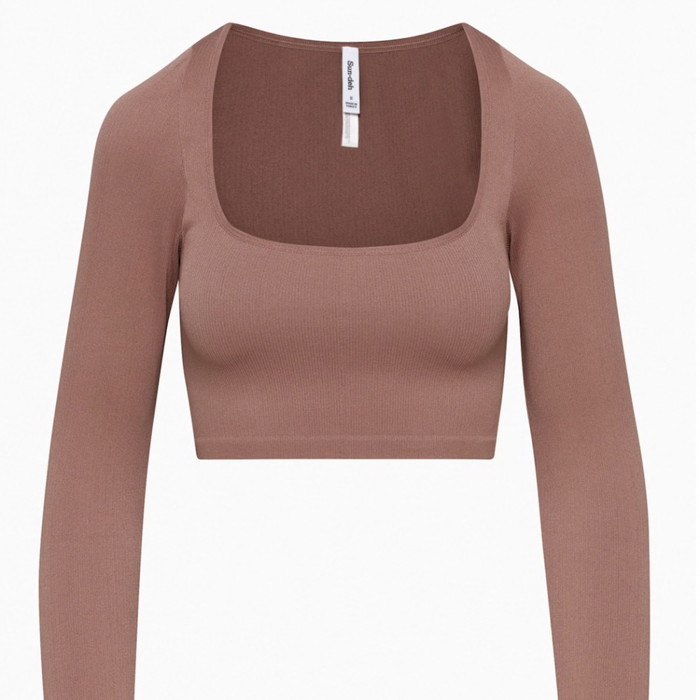 Aritzia Sun Deh Cropped ribbed Blouse Sunday best